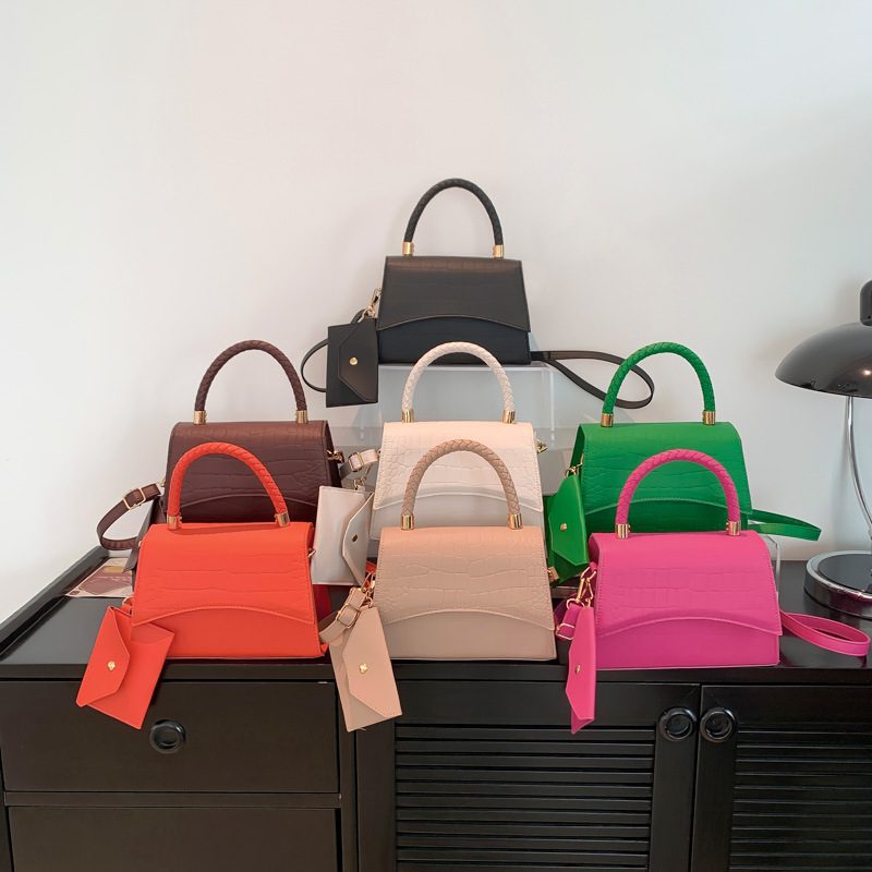 Solid Color Vintage Square Crossbody Bag
