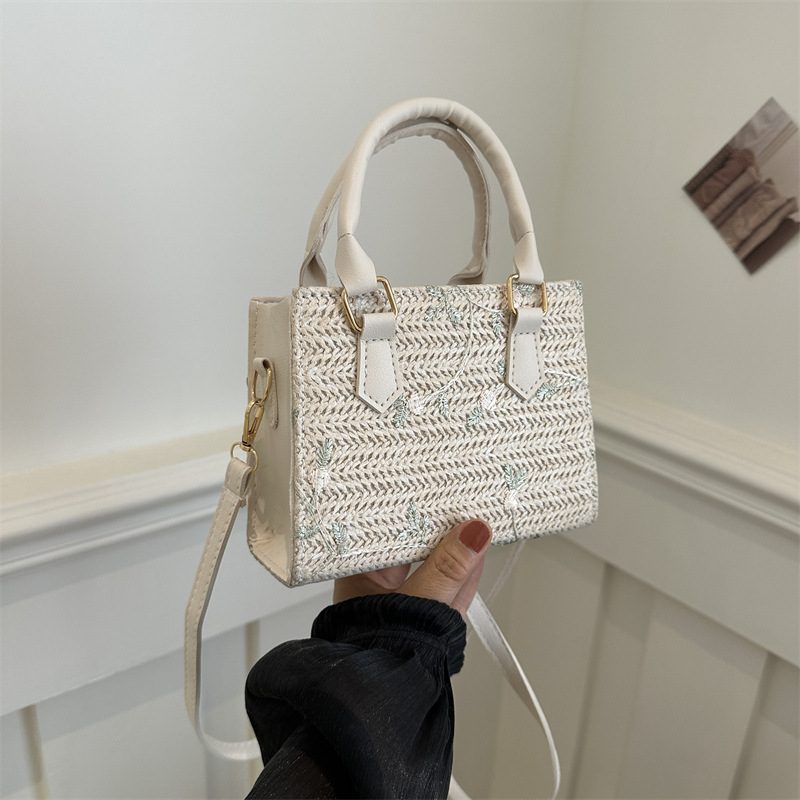 Woven Straw Beach Tote Crossbody Bag view 2