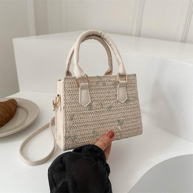 Woven Straw Beach Tote Crossbody Bag view 4