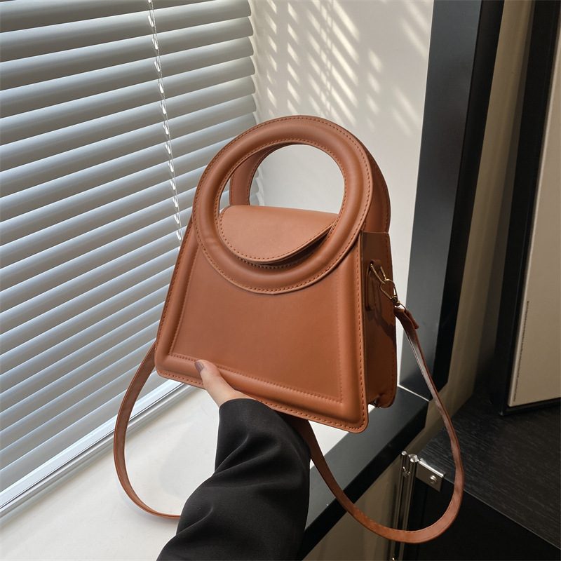 Minimalist Solid Top-Handle Crossbody Bag view 2