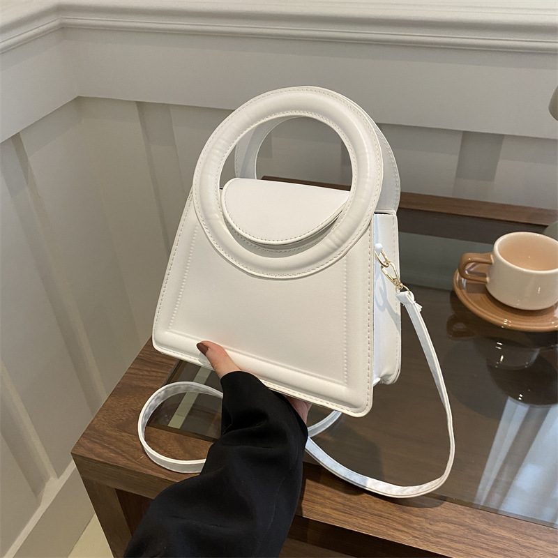 Minimalist Solid Top-Handle Crossbody Bag view 4