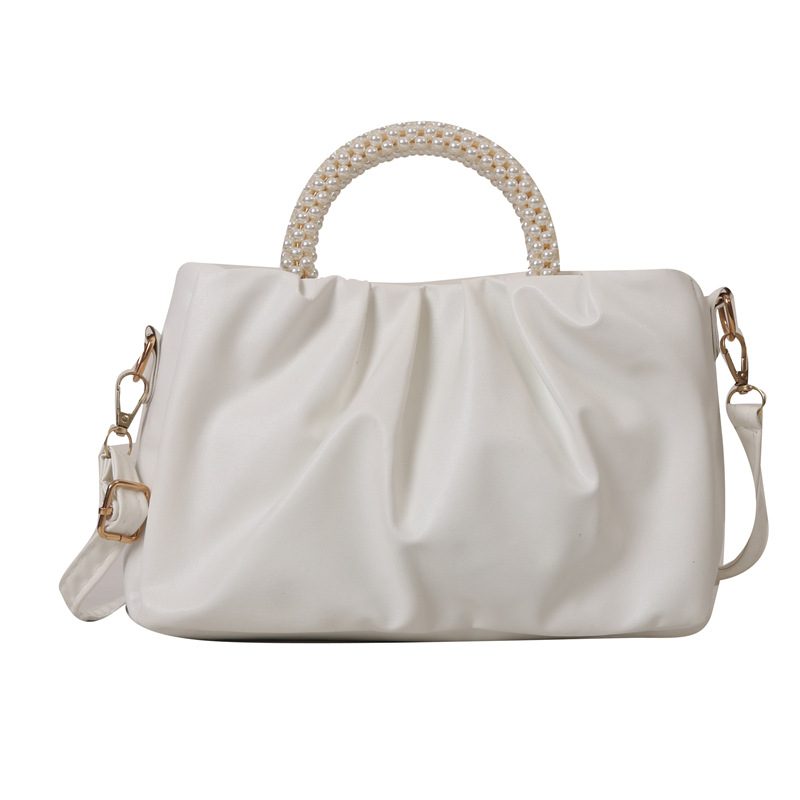 Pearl Chain Cloud Pleated Shoulder Bag view 6
