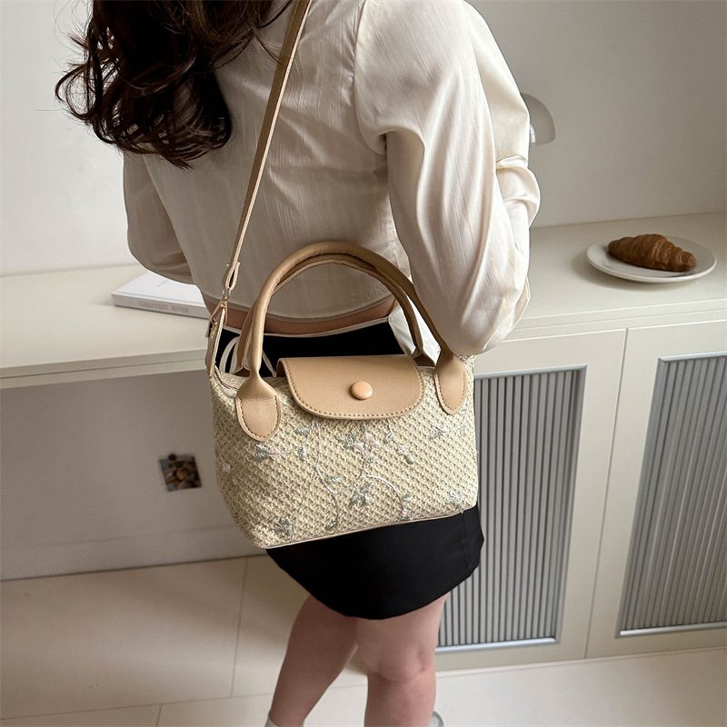 Woven Floral Small Square Crossbody Bag view 3