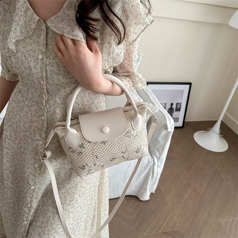 Woven Floral Small Square Crossbody Bag view 4