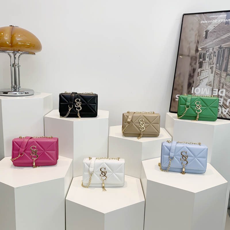 Candy Color Chain Small Square Crossbody Bag