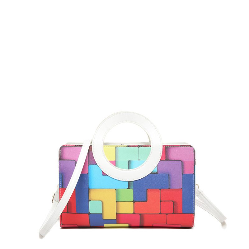 Plaid Color Block Small Square Shoulder Bag view 6
