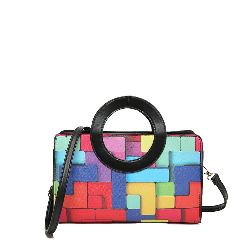 Plaid Color Block Small Square Shoulder Bag view 7