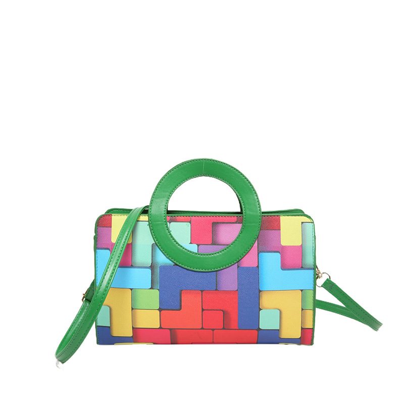 Plaid Color Block Small Square Shoulder Bag view 9