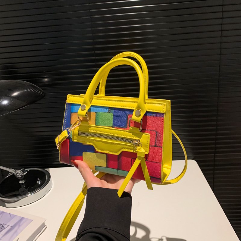 Tas Selempang Kotak Kecil Geometris Blok Warna view 2