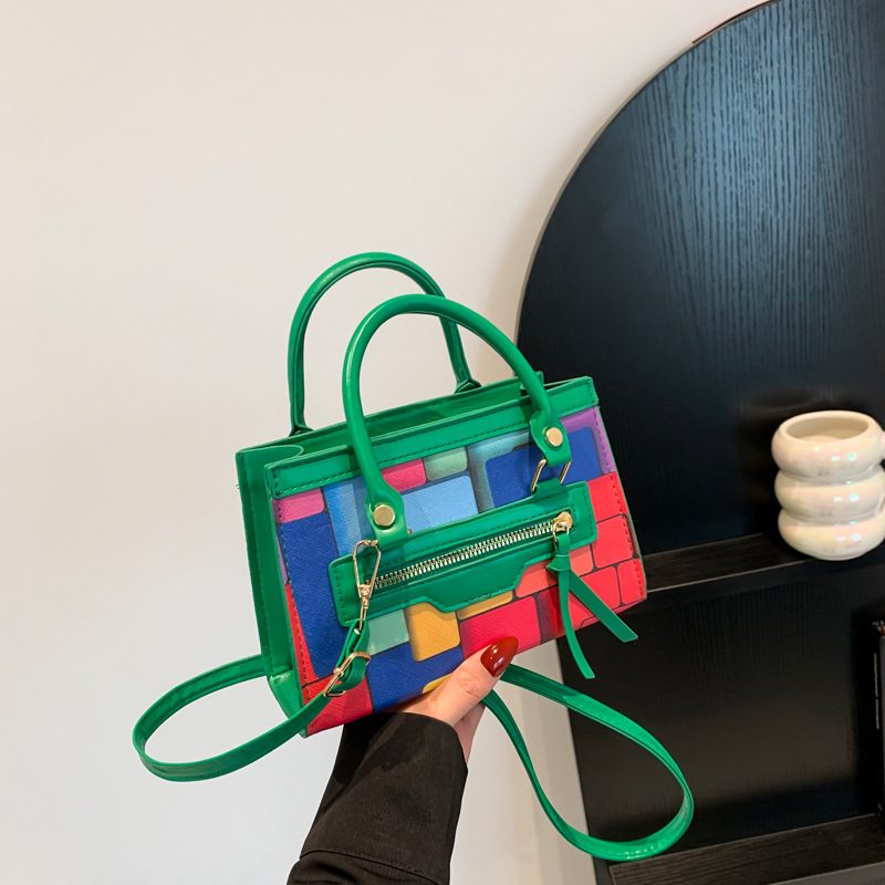 Tas Selempang Kotak Kecil Geometris Blok Warna view 4