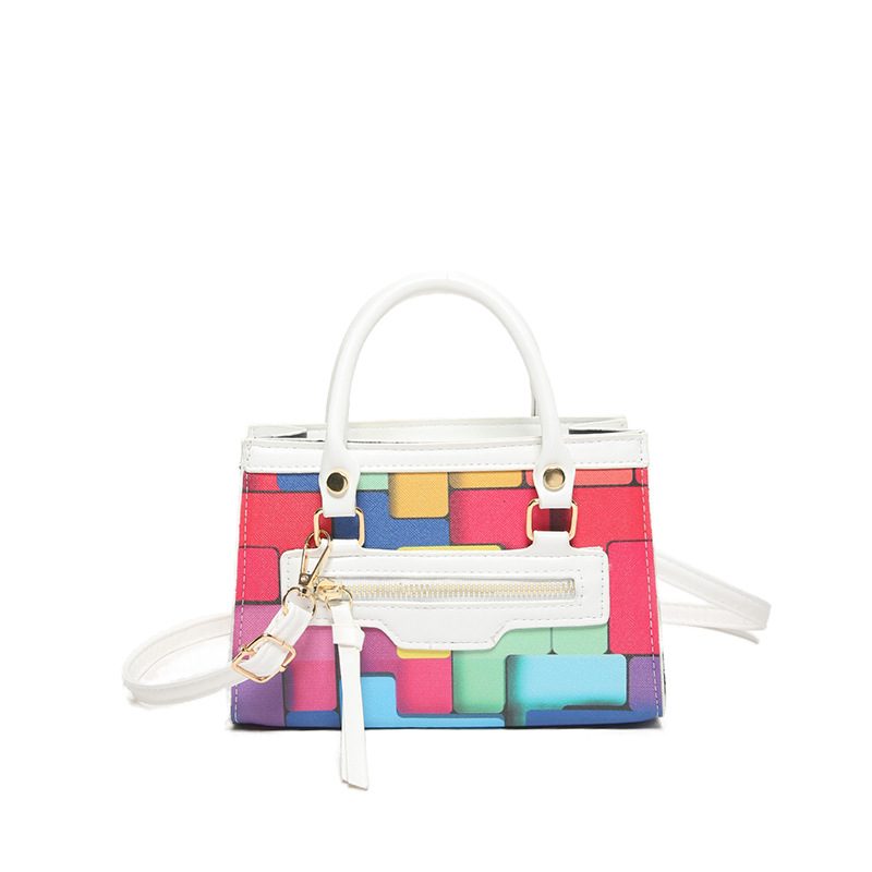 Tas Selempang Kotak Kecil Geometris Blok Warna view 6