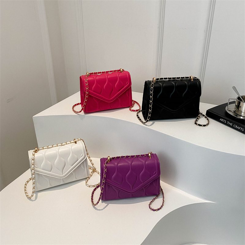 Solid Color Chain Crossbody Mini Square Bag