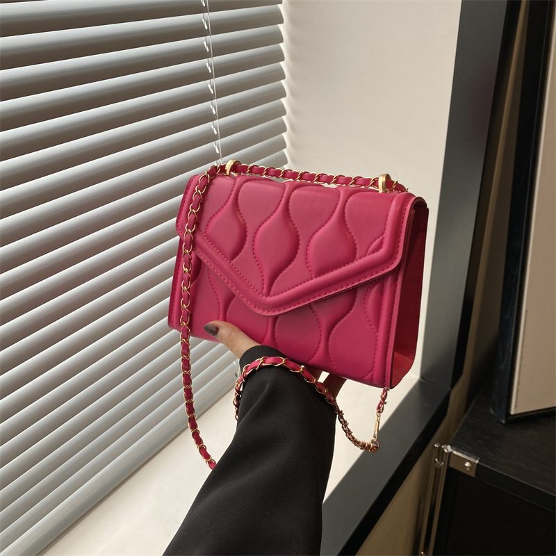 Solid Color Chain Crossbody Mini Square Bag view 2