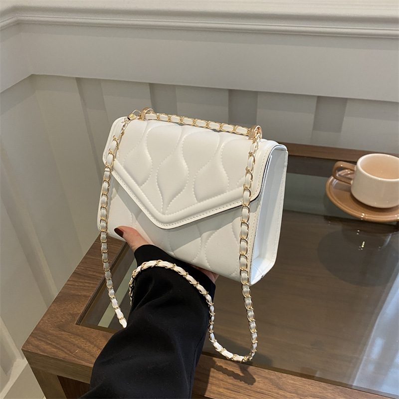 Solid Color Chain Crossbody Mini Square Bag view 3
