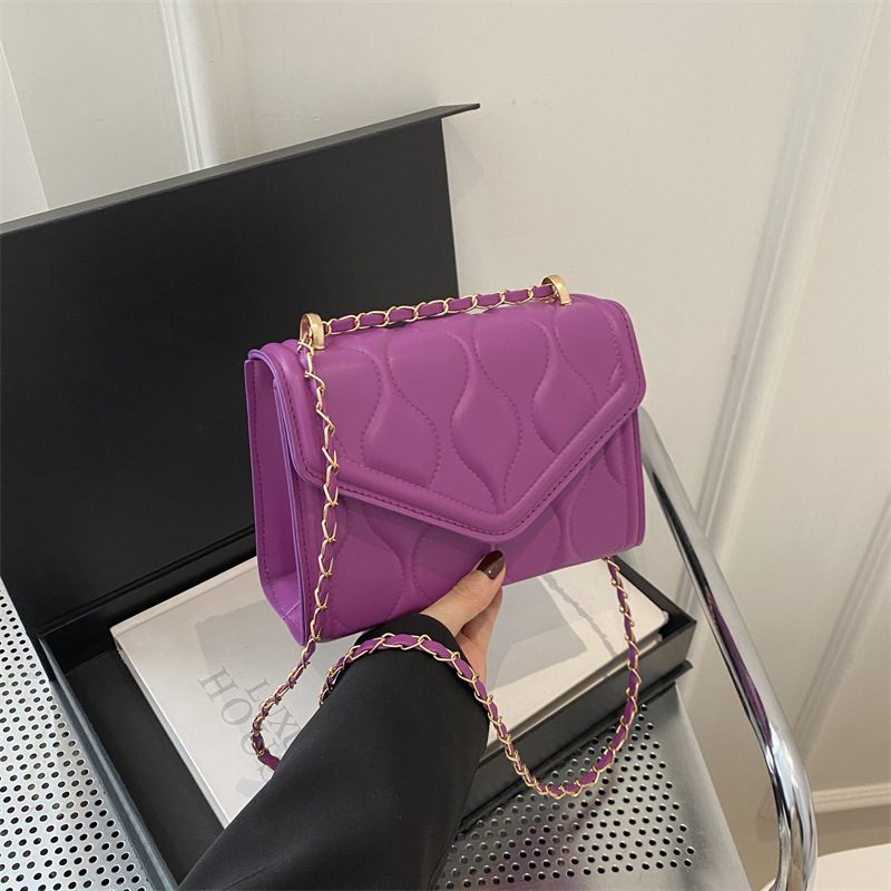 Solid Color Chain Crossbody Mini Square Bag view 4