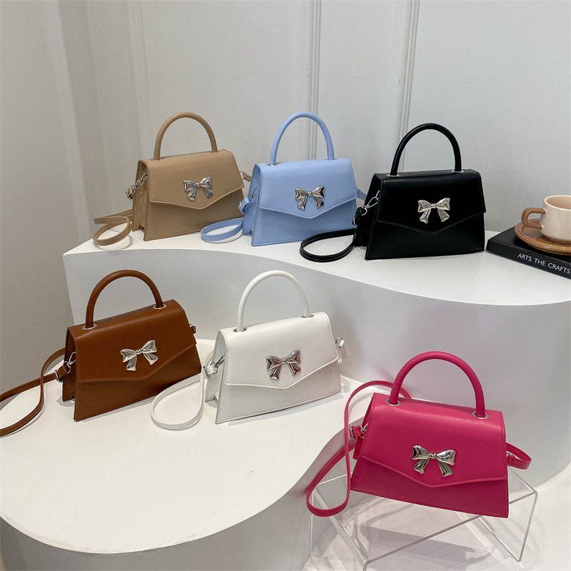Bow Top-Handle Crossbody Mini Square Bag