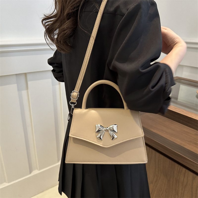 Bow Top-Handle Crossbody Mini Square Bag view 2