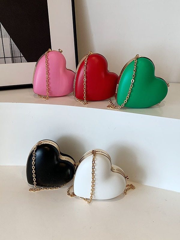 Heart Shaped Chain Crossbody Bag