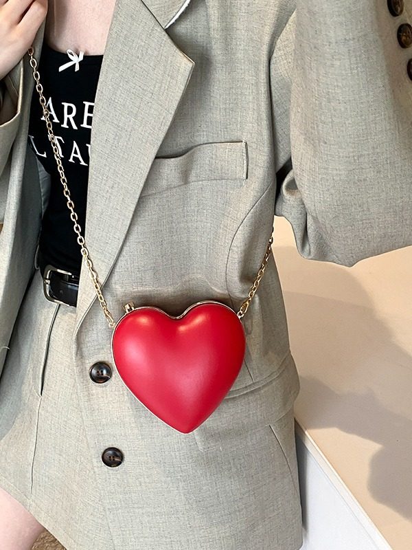 Heart Shaped Chain Crossbody Bag view 3