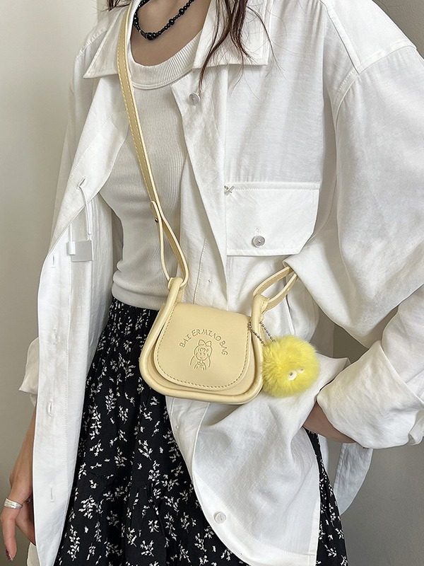 Minimalist Saddle Crossbody Top-Handle Bag view 3