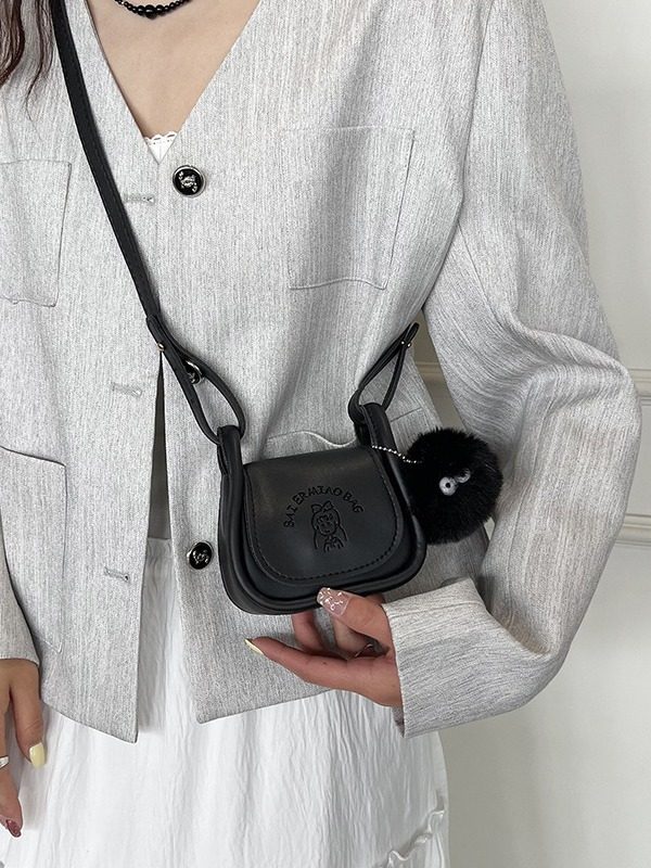 Minimalist Saddle Crossbody Top-Handle Bag view 4