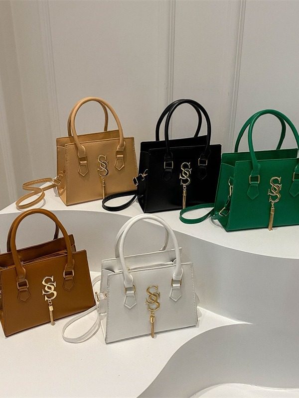 Minimalist Solid Color Square Top-Handle Bag