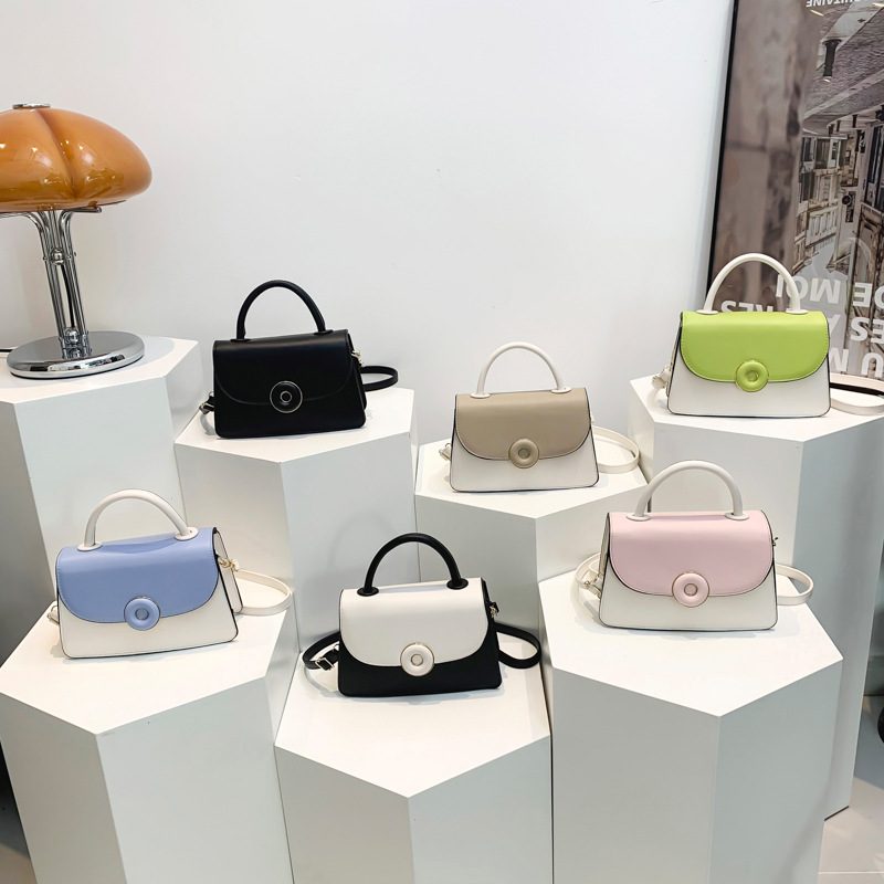 Color-Block Flap Square Crossbody Bag
