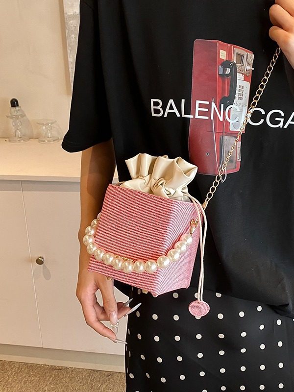 Pearl Chain Crossbody Shoulder Bag view 2