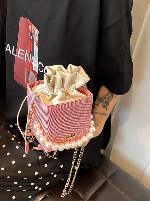 Pearl Chain Crossbody Shoulder Bag view 3