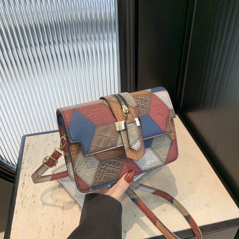 Textured Small Square Crossbody Bag