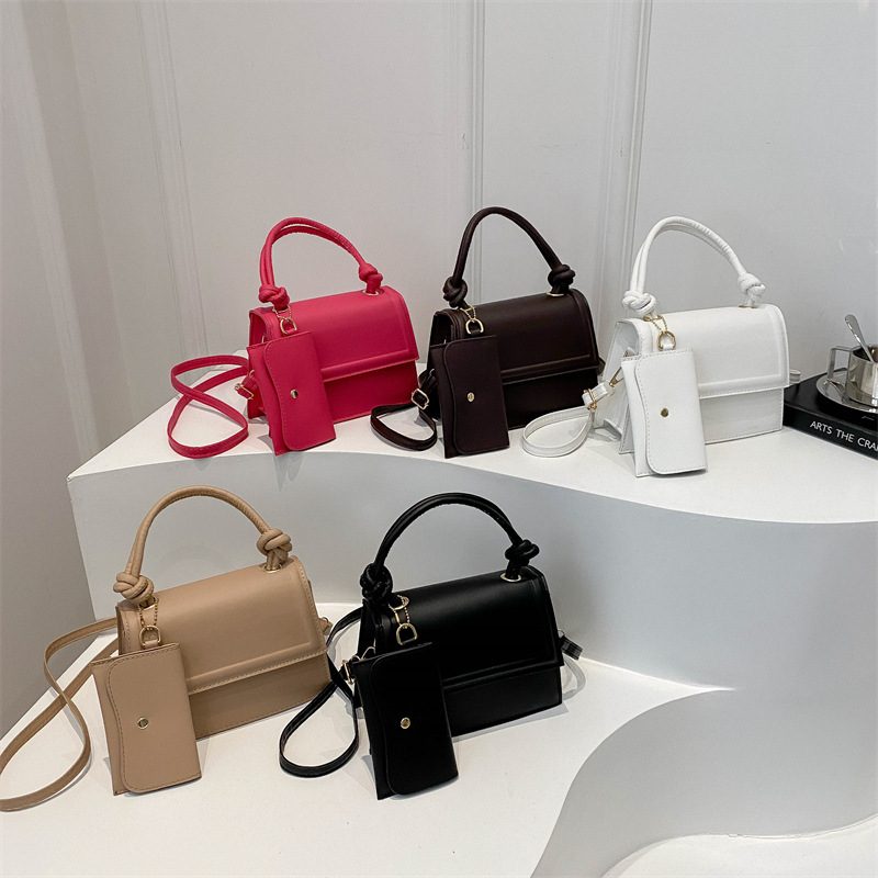 Minimalist Small Square Top-Handle Crossbody Bag