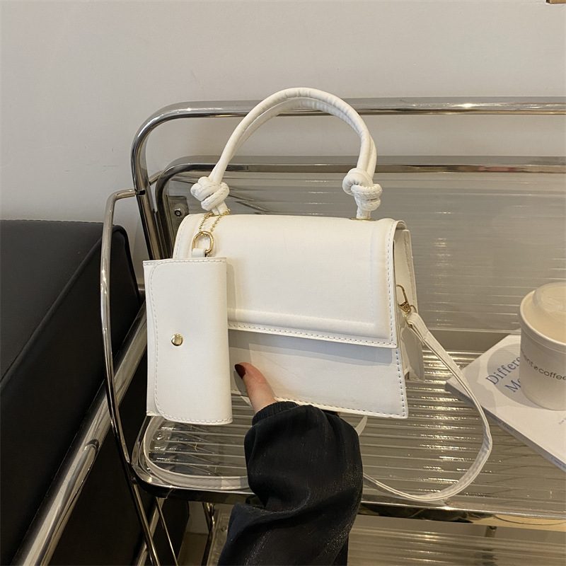 Minimalist Small Square Top-Handle Crossbody Bag view 3