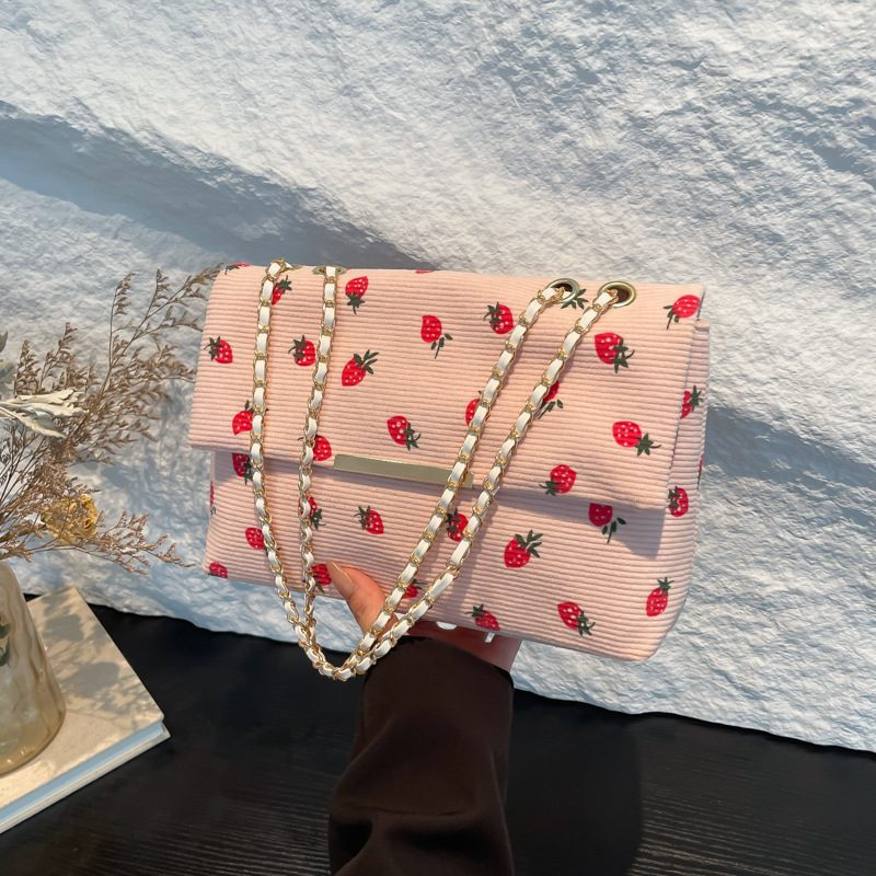 Strawberry Print Shoulder Crossbody Bag view 2