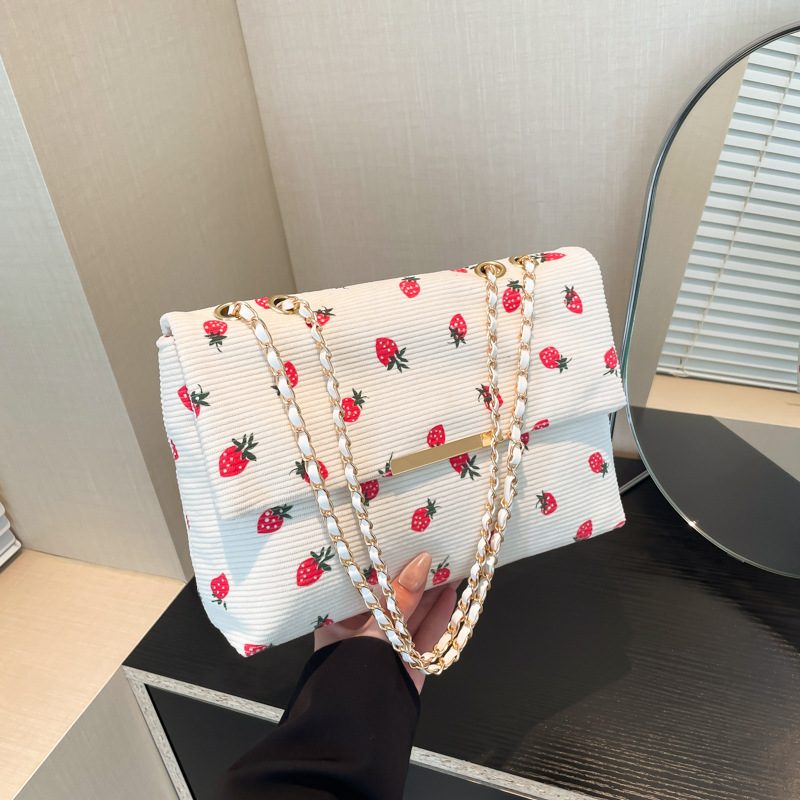 Strawberry Print Shoulder Crossbody Bag view 3