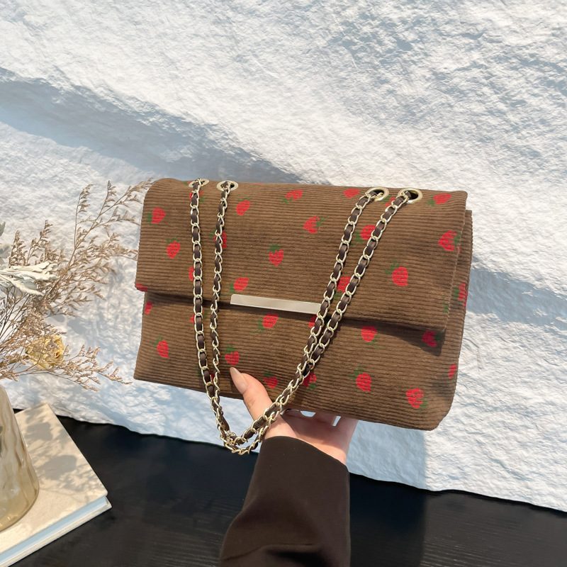 Strawberry Print Shoulder Crossbody Bag view 4