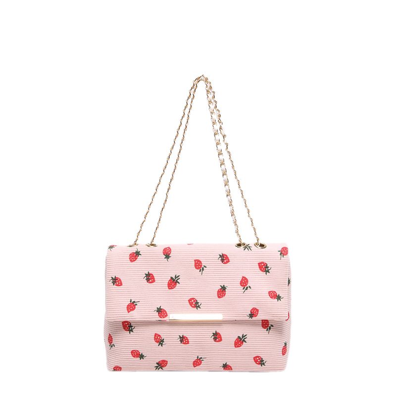 Strawberry Print Shoulder Crossbody Bag view 7