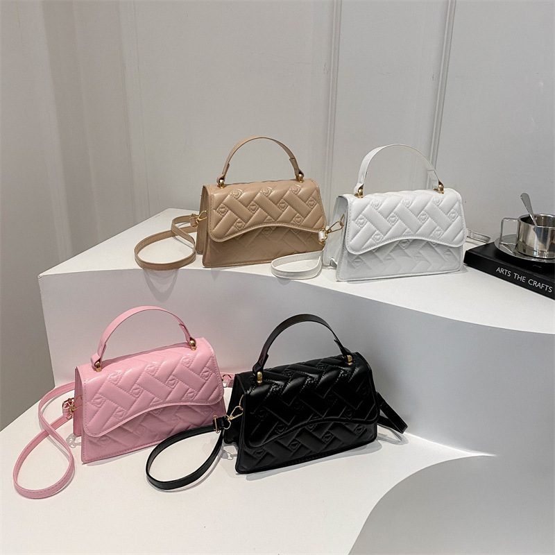 Heart Embroidered Small Square Crossbody Bag