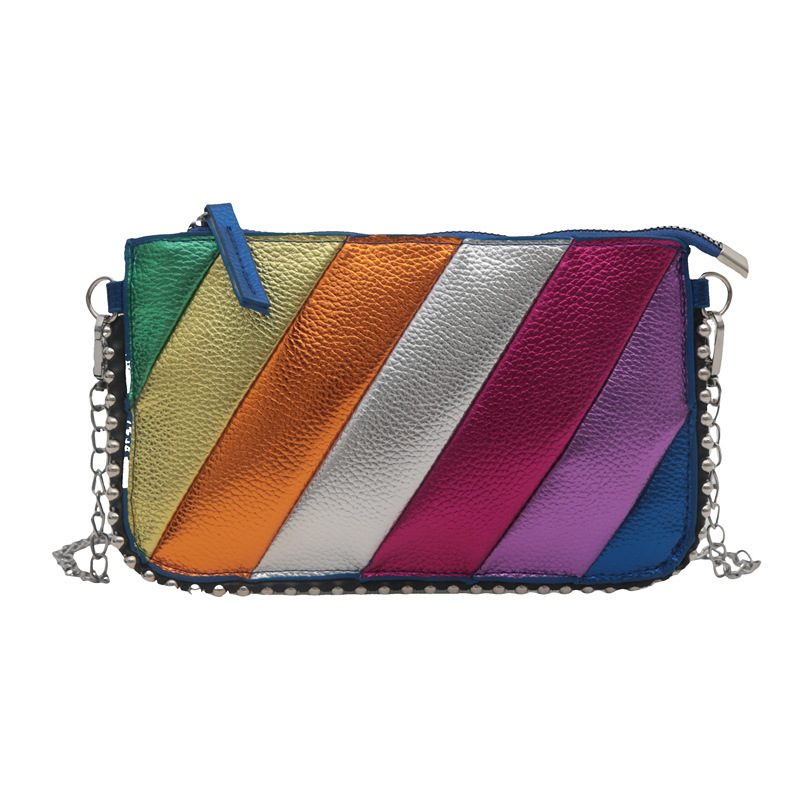 Chain Striped Small Square Crossbody Bag view 6