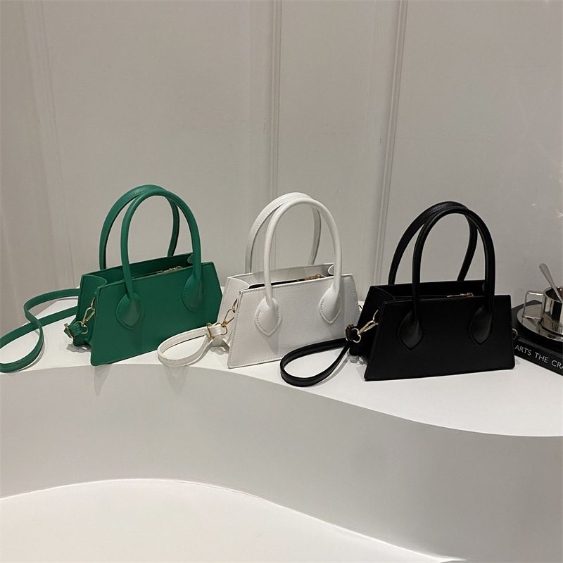 Minimalist Textured Small Square Top-Handle Bag