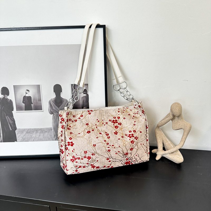 New Chinese Embroidered Large Capacity Tote Bag view 4