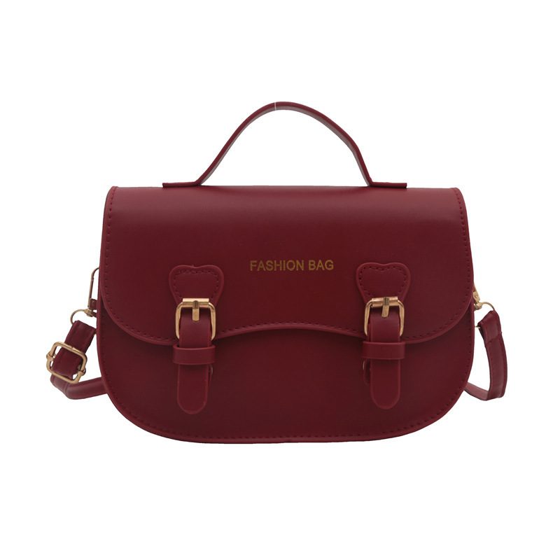 Solid Color Saddle Crossbody Top-Handle Bag view 5
