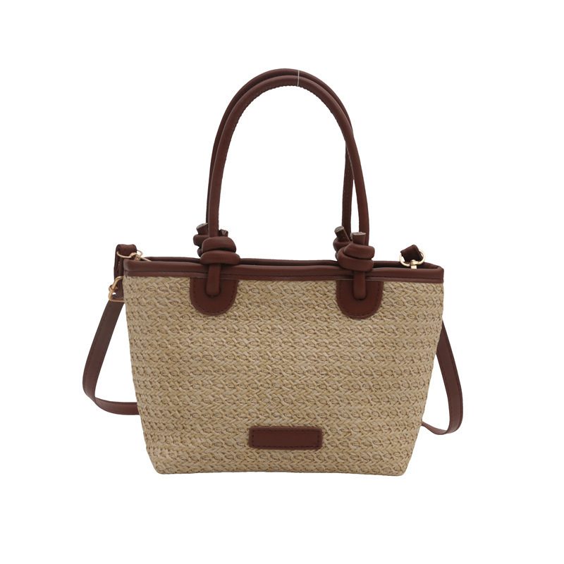 Woven Straw Top-Handle Crossbody Bag view 5