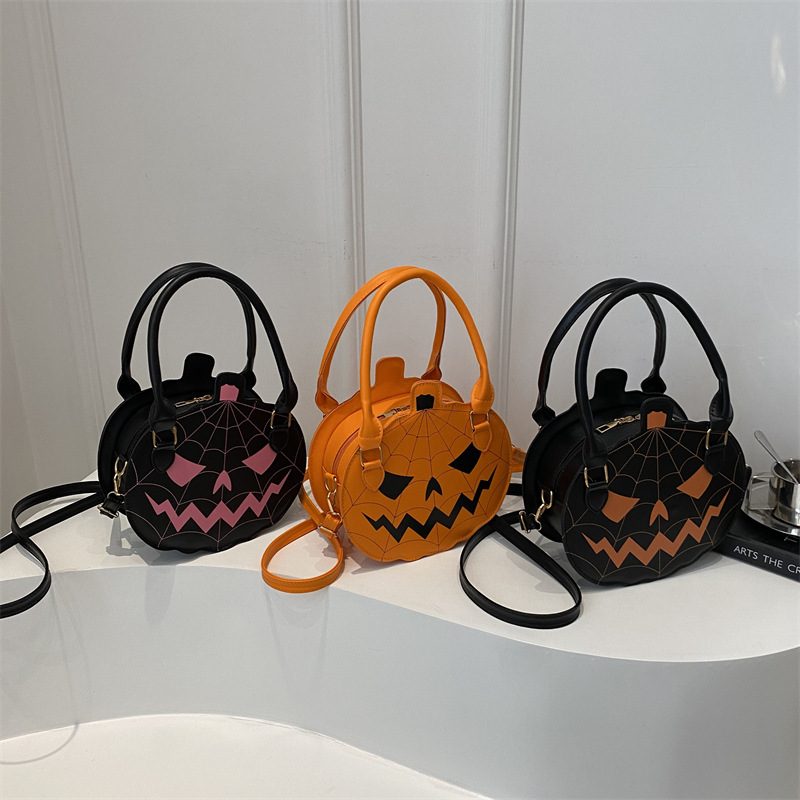 Halloween Pumpkin Colorblock Crossbody Bag
