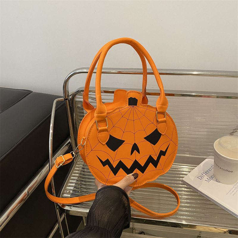 Halloween Pumpkin Colorblock Crossbody Bag view 3