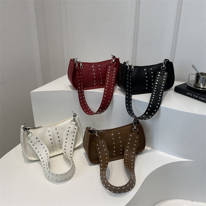 Riveted Oil Leather Crossbody Bag