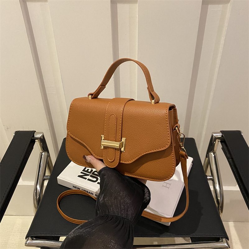 French Vintage Belted Small Square Bag view 3