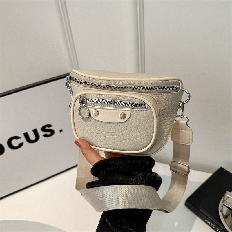 Litchi Grain Wide Strap Crossbody Bag view 2