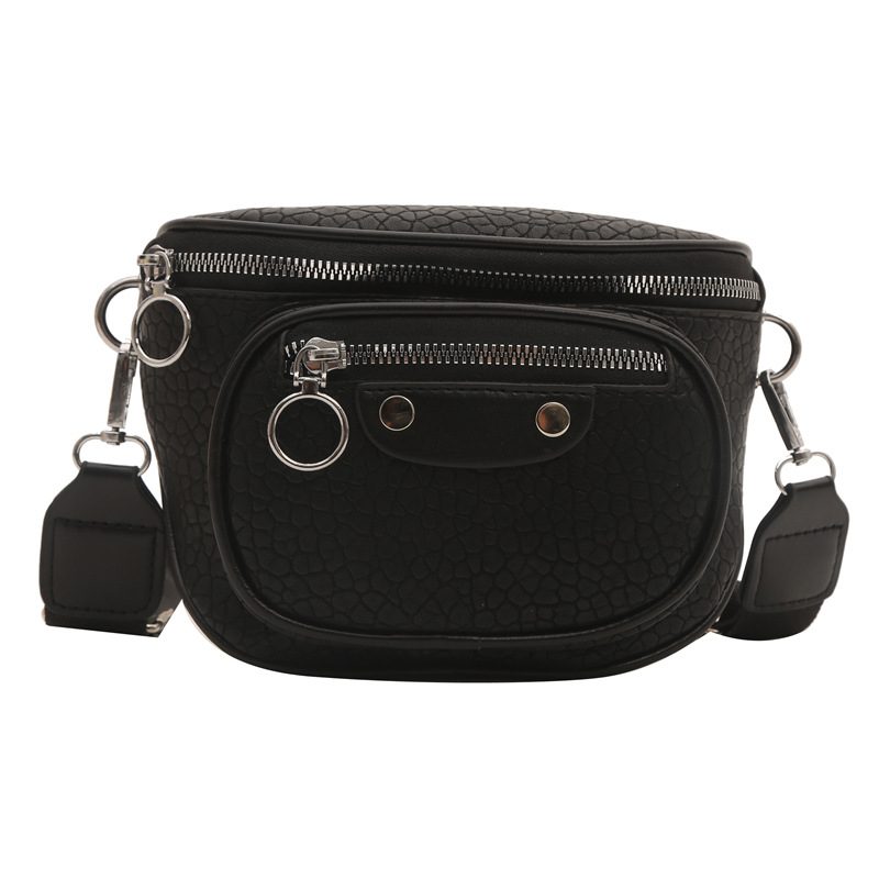 Litchi Grain Wide Strap Crossbody Bag view 5