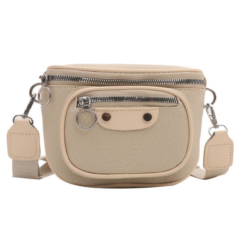 Litchi Grain Wide Strap Crossbody Bag view 6
