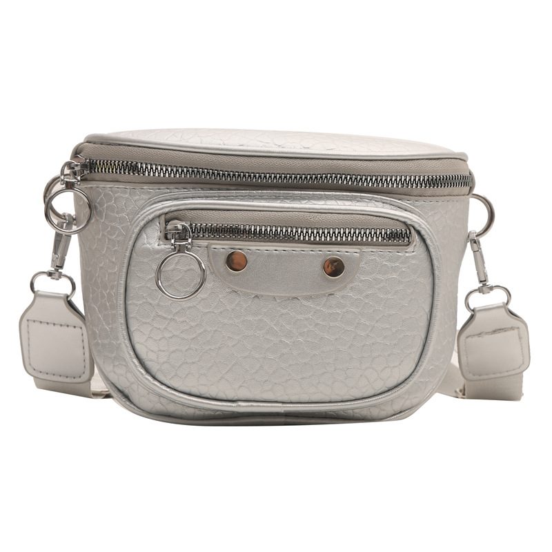 Litchi Grain Wide Strap Crossbody Bag view 9